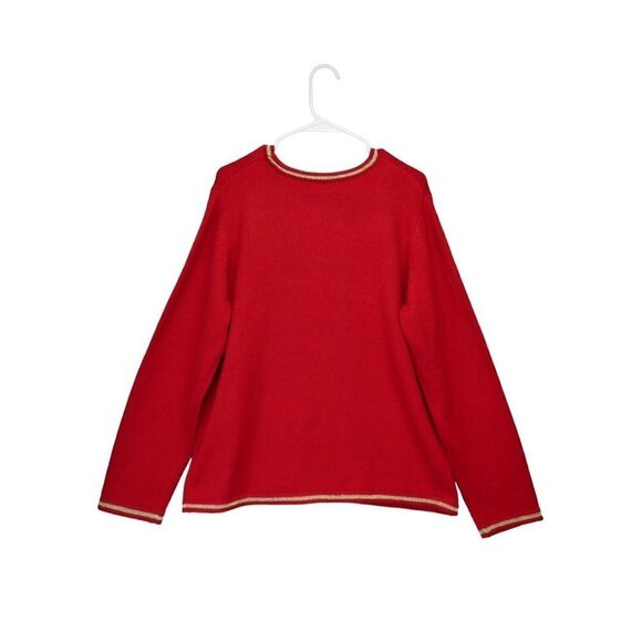 Ugly Christmas Sweater Sz XXL Santa Claus Red Sequin Applique Embroidered - Picture 7 of 11